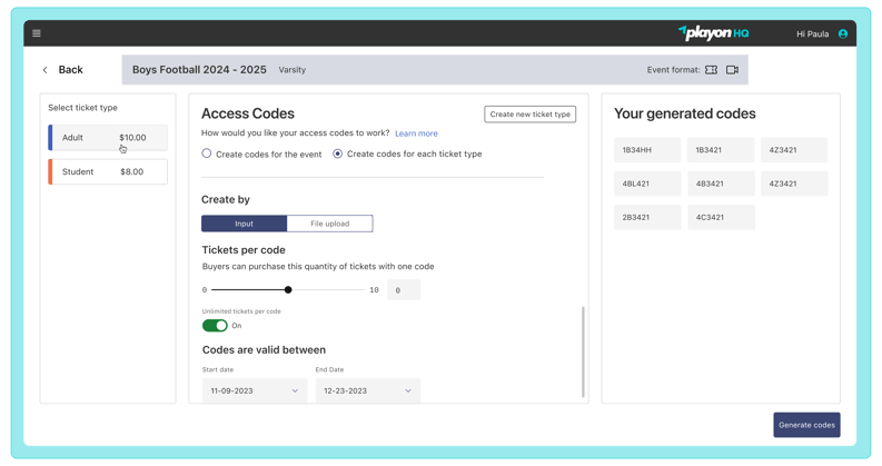 ThePulse - Access Codes Mock